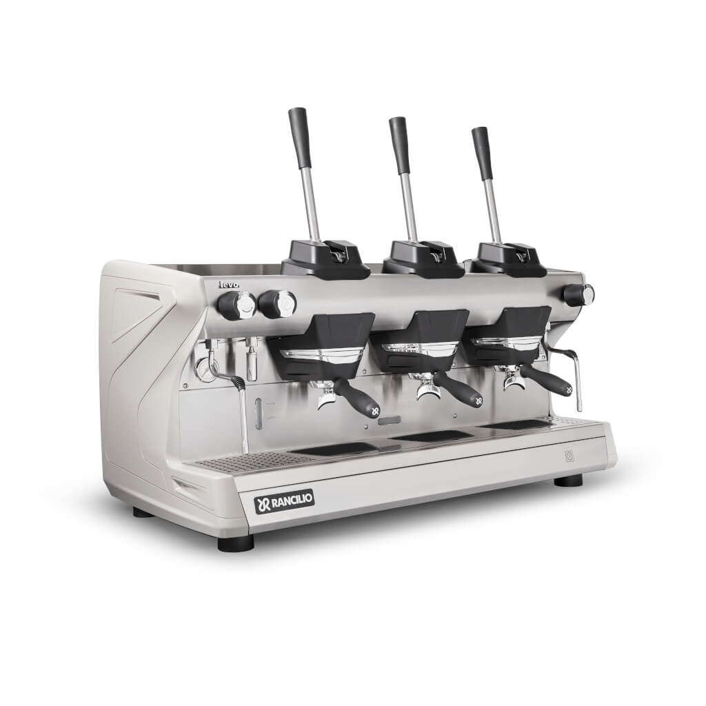 Ekspres trzygrupowy do kawy Classe 5 Leva w kolorze białym - przód, prawy bok