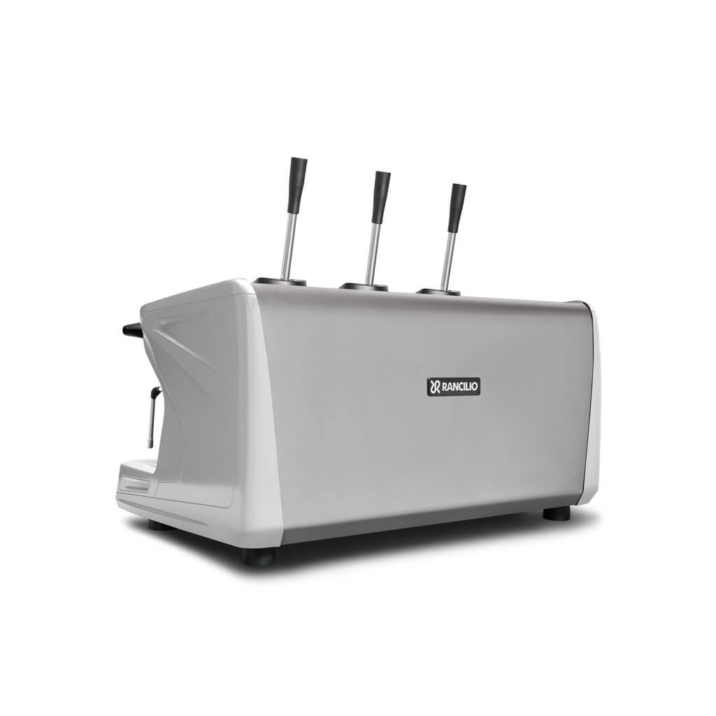 Ekspres 3-grupowy do kawy Classe 5 Leva - biały, tył, lewy bok Ekspres trzygrupowy do kawy Classe 5 Leva w kolorze białym - tył, lewy bok