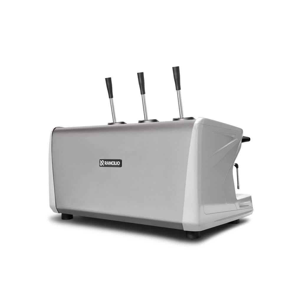 Ekspres 3-grupowy do kawy Classe 5 Leva - biały, tył, prawy bok Ekspres trzygrupowy do kawy Classe 5 Leva w kolorze białym - tył, prawy bok