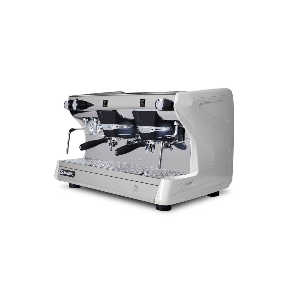 Ekspres dwugrupowy do kawy Classe 5 S w kolorze białym - przód, lewy bok