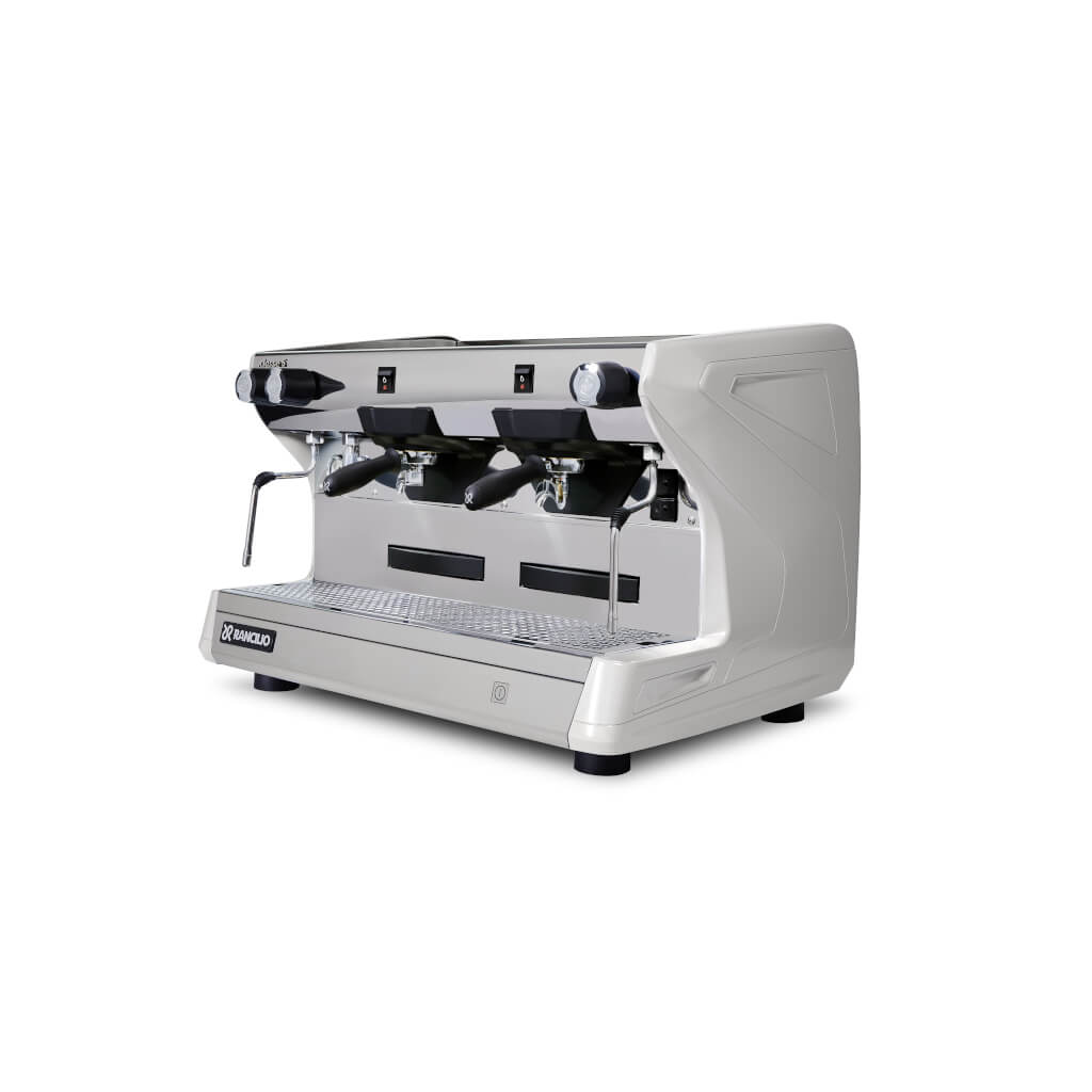 Ekspres dwugrupowy do kawy Classe 5 S w kolorze białym - przód, lewy bok