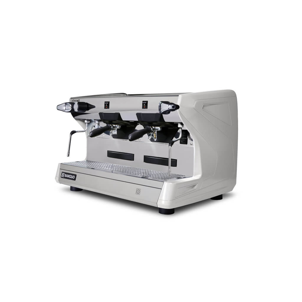 Ekspres dwugrupowy do kawy Classe 5 S w kolorze białym - przód, lewy bok