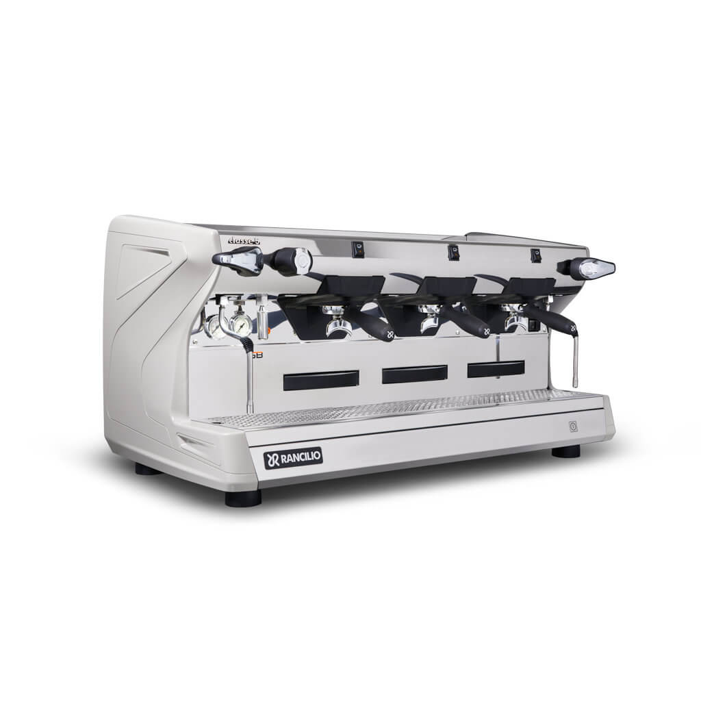 Ekspres trzygrupowy do kawy Classe 5 S w kolorze białym - przód, prawy bok