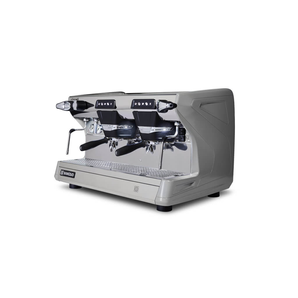 Ekspres dwugrupowy do kawy Classe 5 USB w kolorze szarym - przód, lewy bok