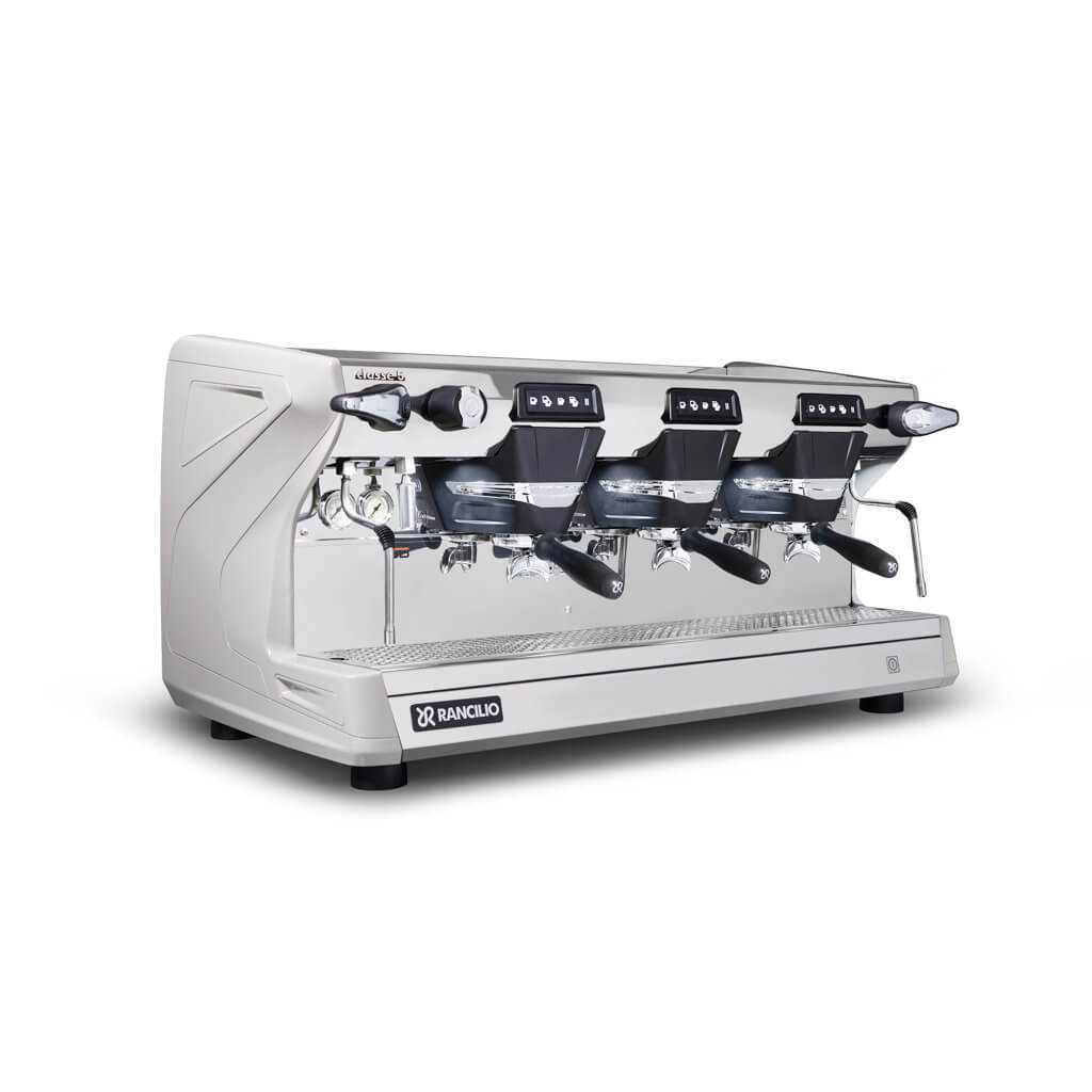 Ekspres trzygrupowy do kawy Classe 5 USB w kolorze białym - przód, prawy bok