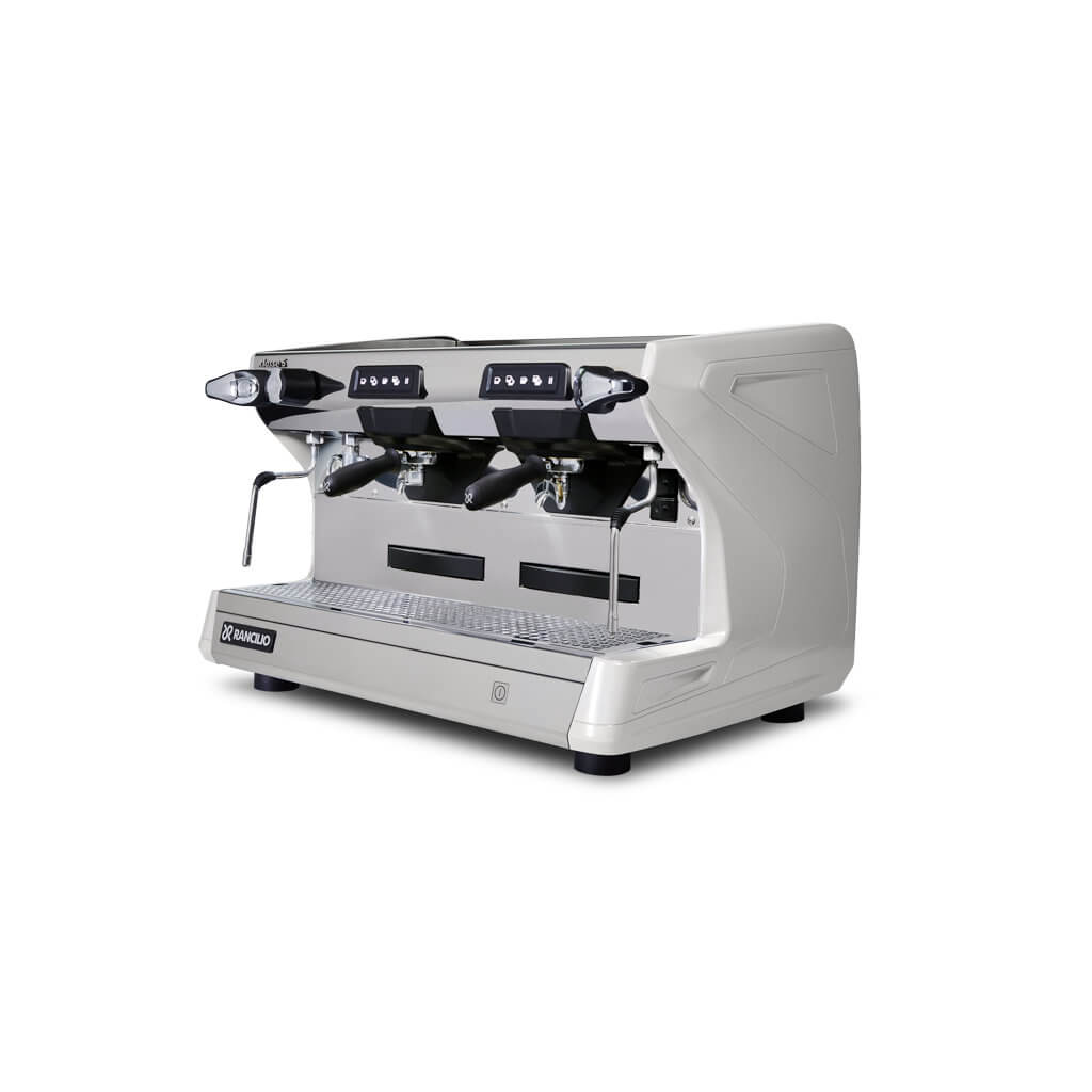 Ekspres dwugrupowy do kawy Classe 5 USB Wysoka Grupa w kolorze białym - przód, lewy bok