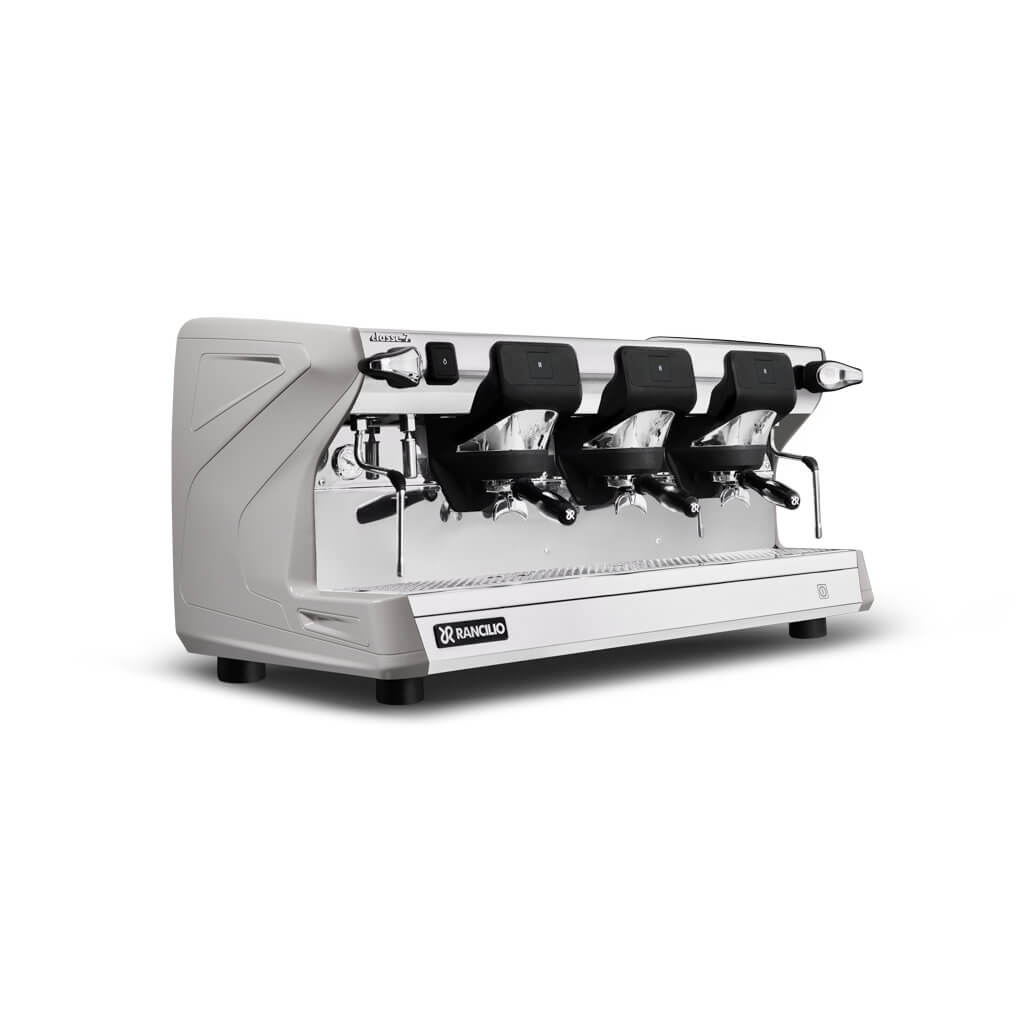 Ekspres 3-grupowy do kawy Classe 7 S - szary, przód, prawy bok Ekspres trzygrupowy do kawy Classe 7 S w kolorze szarym - przód, prawy bok