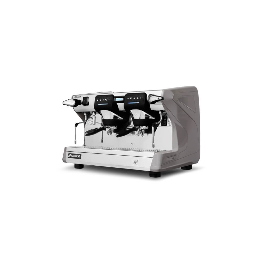 Ekspres dwugrupowy do kawy Classe 7 USB w kolorze szarym - przód, lewy bok