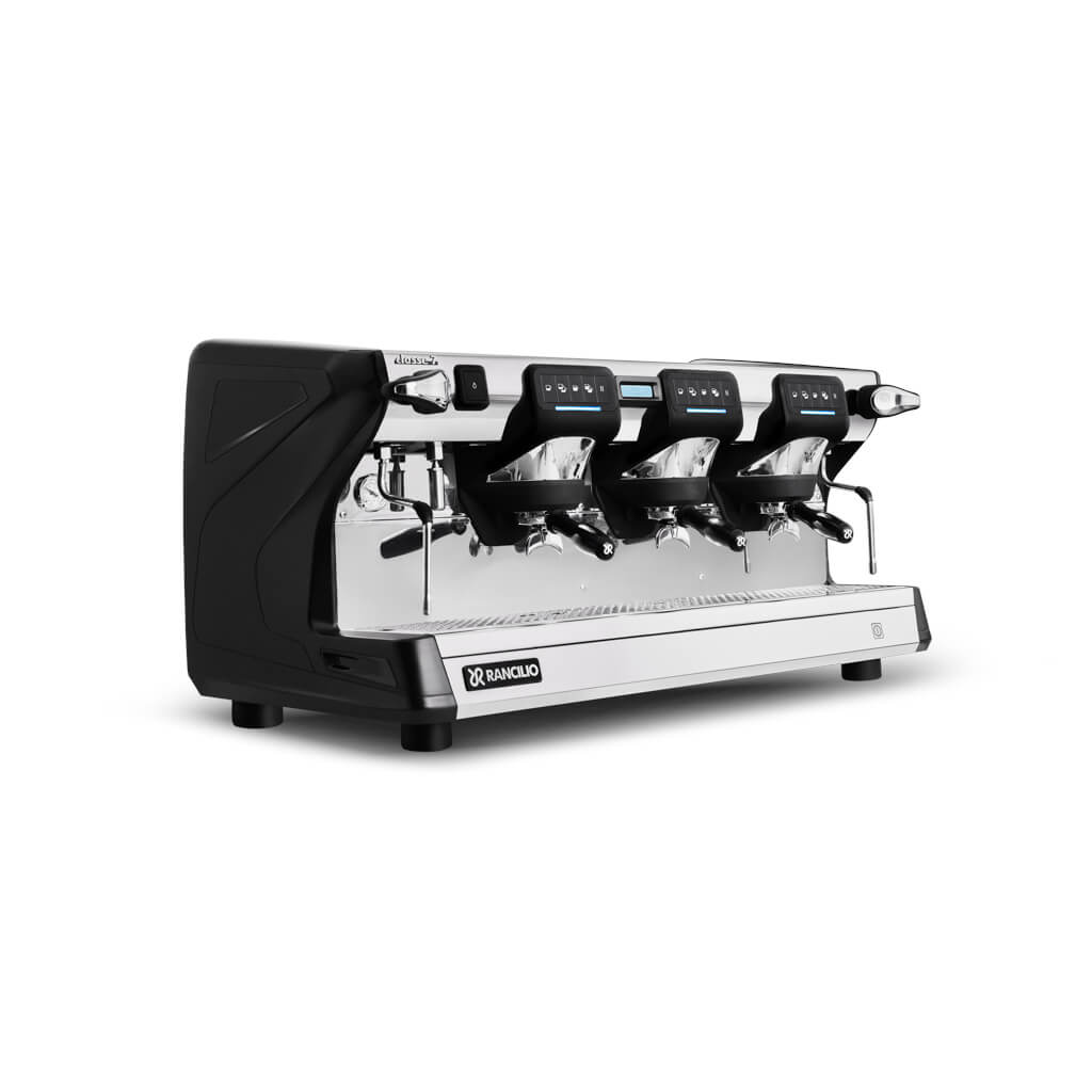 Ekspres trzygrupowy do kawy Classe 7 USB w kolorze czarnym - przód, prawy bok