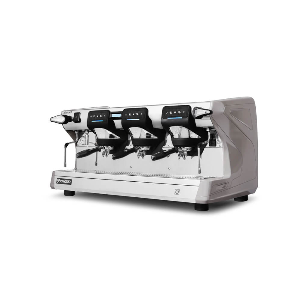 Ekspres trzygrupowy do kawy Classe 7 USB w kolorze szarym - przód, lewy bok