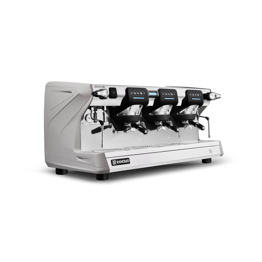 Ekspres trzygrupowy do kawy Classe 7 USB w kolorze szarym - przód, prawy bok