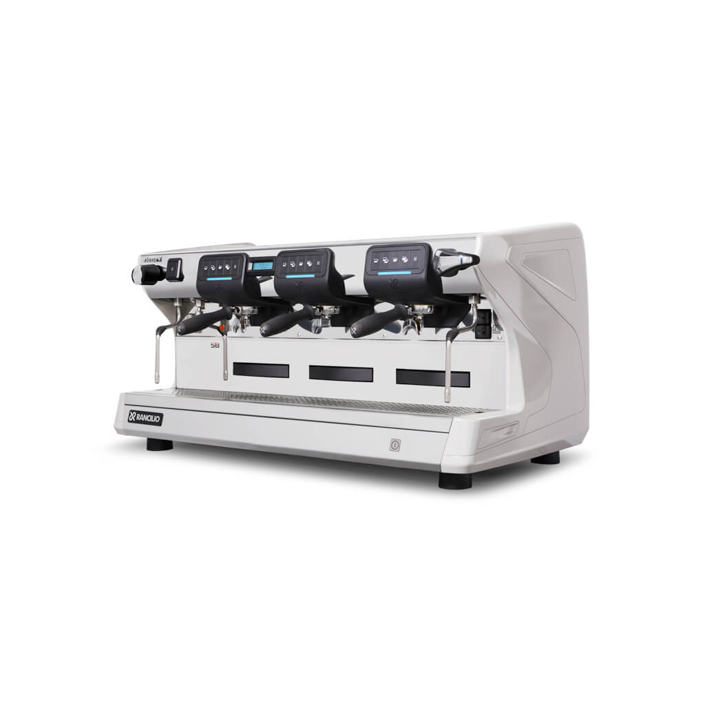 Ekspres trzygrupowy do kawy Classe 7 USB Wysoka Grupa w kolorze białym - przód, lewy bok