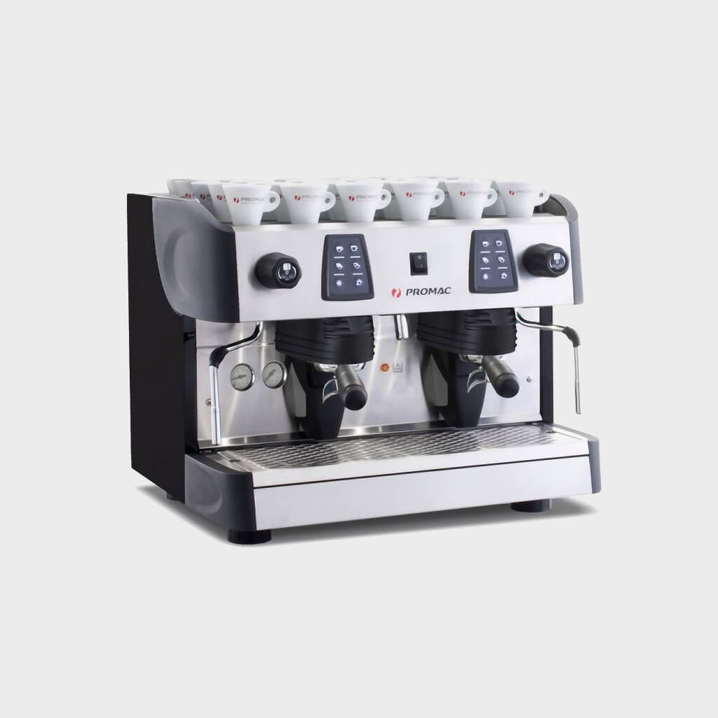 Ekspres dwugrupowy do kawy Compact ME - przód, prawy bok