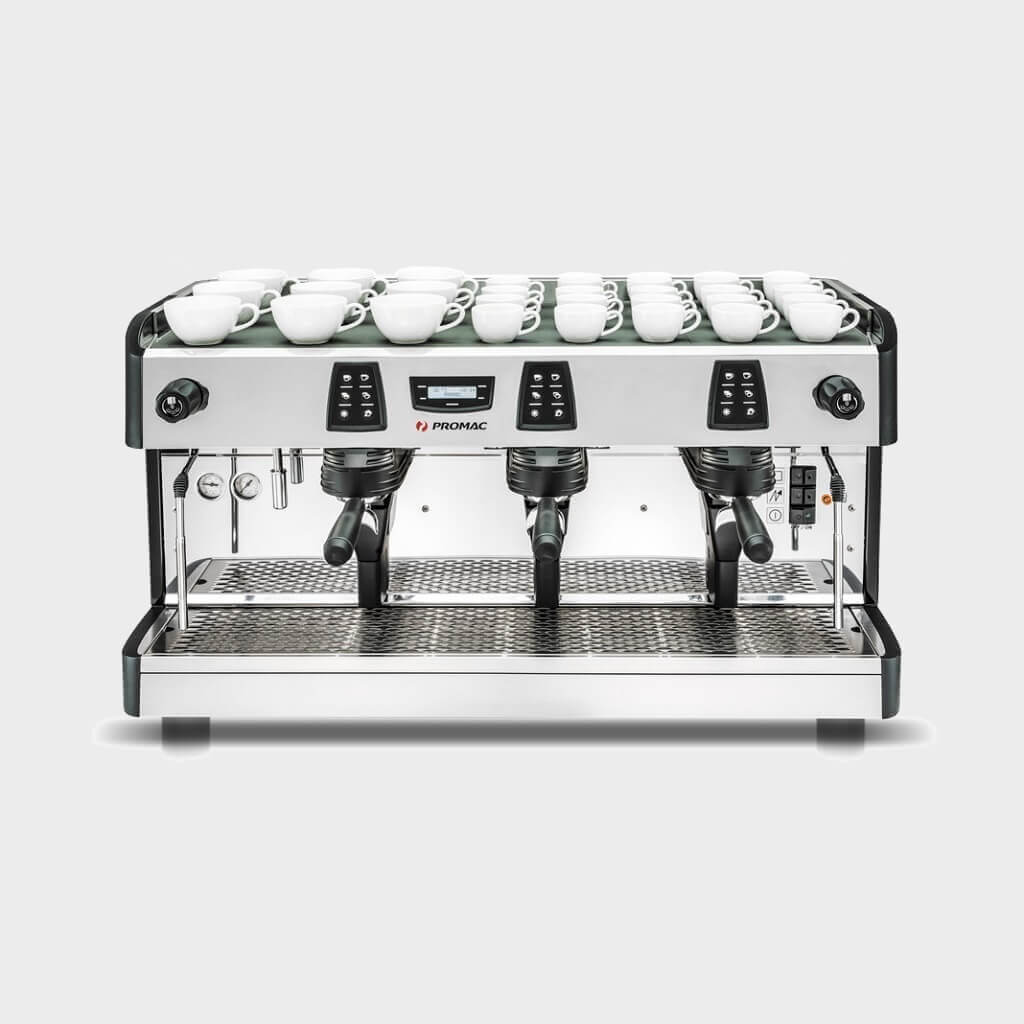 Ekspres trzygrupowy do kawy Green Plus w kolorze czarnym - przód