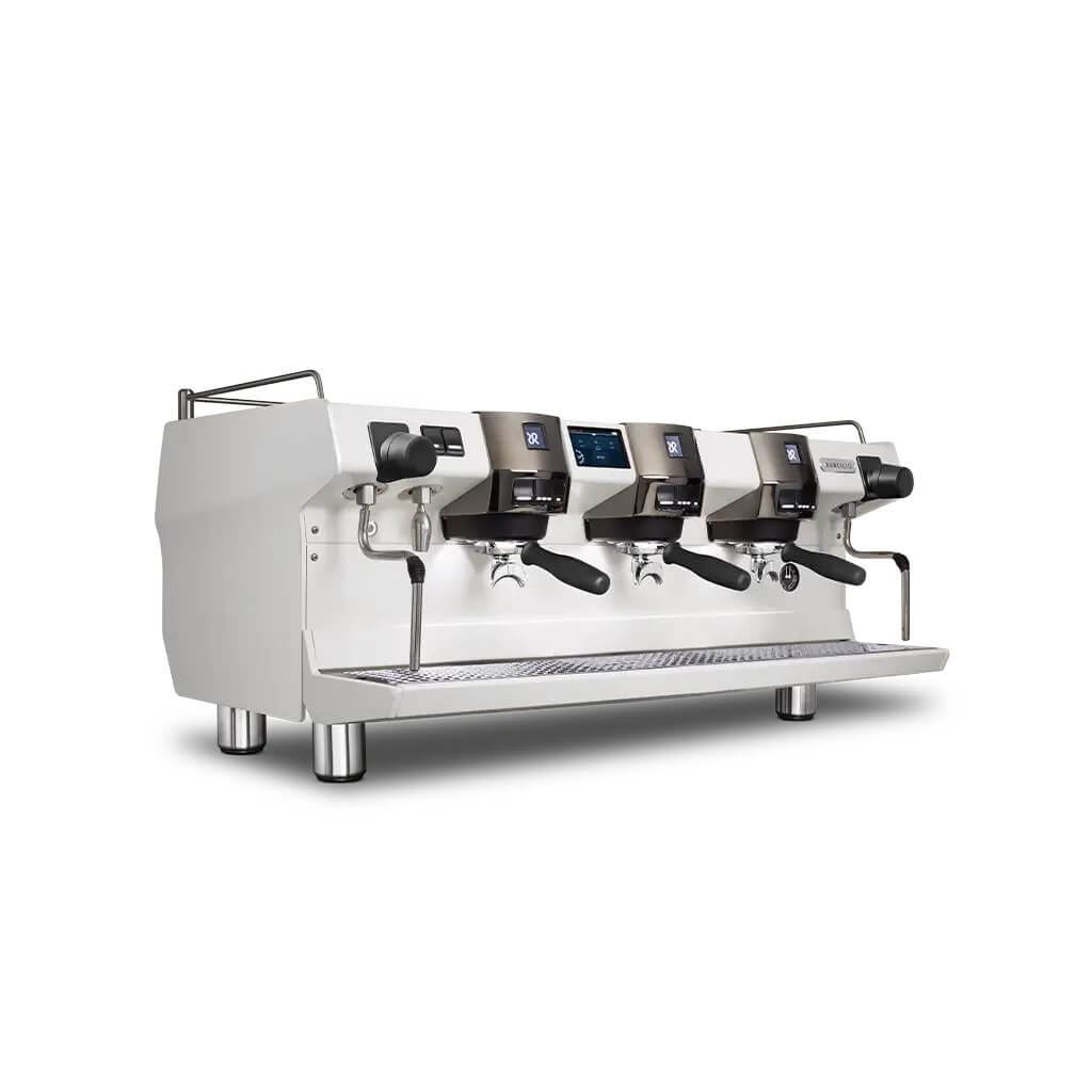Ekspres trzygrupowy do kawy Invicta w kolorze białym - przód, prawy bok