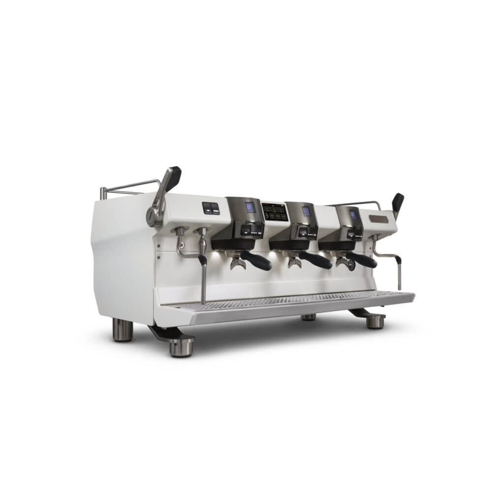 Ekspres trzygrupowy do kawy Invicta w kolorze białym - przód, prawy bok