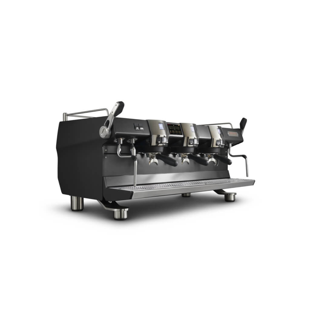 Ekspres trzygrupowy do kawy Invicta w kolorze czarnym - przód, prawy bok
