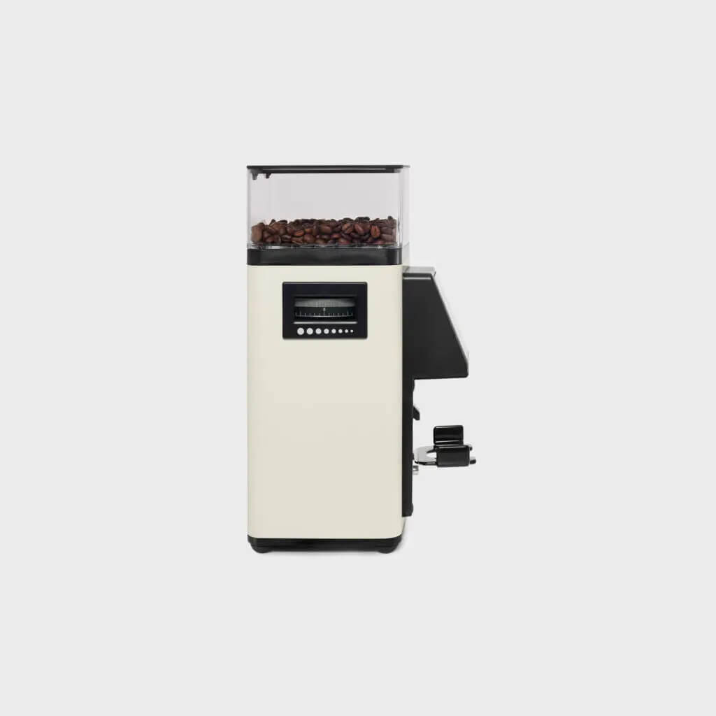 Młynek do kawy Stile w kolorze białym - prawy bok